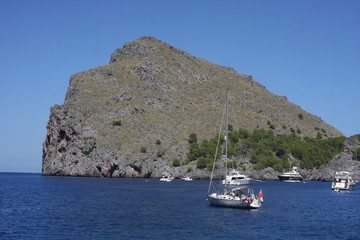 Fototapeta na wymiar sea and cliff coast line Mallorca