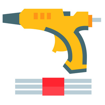 recommend clip art: 
                    glue gun flat icon on white background