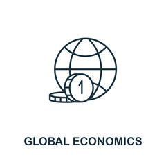 Global Economics icon from global business collection. Simple line Global Economics icon for templates, web design and infographics