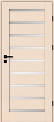Drzwi wewnętrzne drewniane szklone malowane - dąb bielony