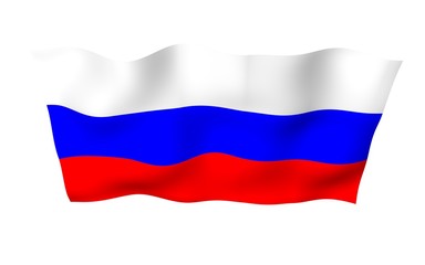 Fototapeta premium Waving flag of the Russian Federation. The National. State symbol of the Russia. 3D illustration