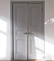 white door in a room