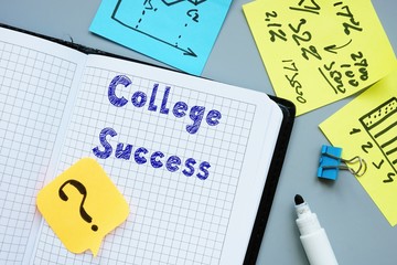 Educational concept meaning College Success with sign on the page.