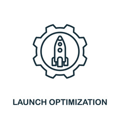 Fototapeta na wymiar Launch Optimization icon from production management collection. Simple line Launch Optimization icon for templates, web design and infographics