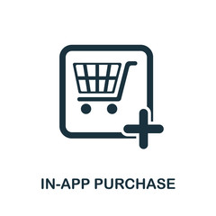 In-App Perchase icon from mobile app development collection. Simple line In-App Perchase icon for templates, web design and infographics