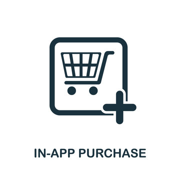 In-App Perchase icon from mobile app development collection. Simple line In-App Perchase icon for templates, web design and infographics