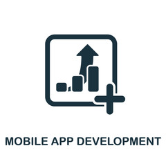Mobile App Development icon. Simple line element Mobile App Development symbol for templates, web design and infographics