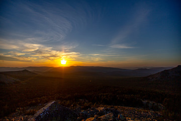 sunset in the mountains