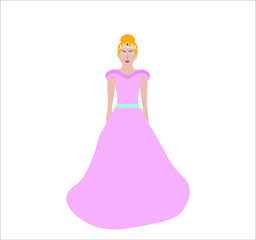 Fototapeta premium woman dressed as a princess. illustration for web and mobile design.