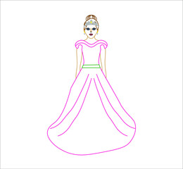 Fototapeta premium woman dressed as a princess. illustration for web and mobile design.