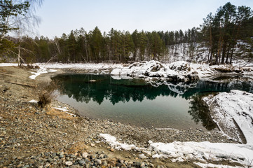 Nonfreezing winter lake