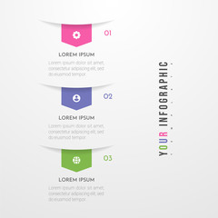 Modern vector abstract infographic with 3 steps or processes elements. Business concept. Vector illustration.