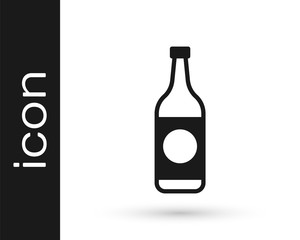 Grey Beer bottle icon isolated on white background. Vector Illustration
