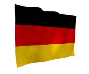 Flag of Germany. Wide format 3D illustration. State symbol of the Federal Republic of Germany. 3D rendering