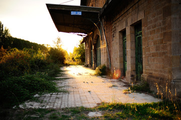 Fototapeta premium old abandoned train station in burgos