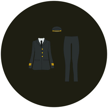 recommend clip art: airplane pilot woman uniform. illustration for web and mobile design.