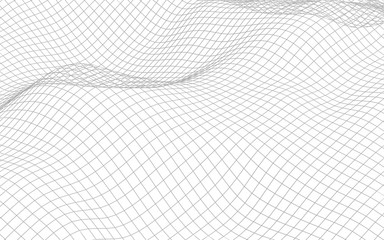 Abstract landscape on a white background. Cyberspace grid. hi tech network. 3d illustration