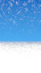 Fototapeta premium Blue sky background with white clouds. Cumulus white clouds in the clear blue sky in the morning. 3D illustration
