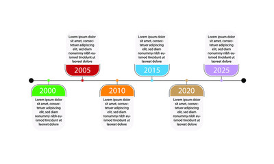 Timeline with 6 elements, infographic template for web, business, presentations, vector illustration