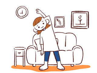 ストレッチ 女性 部屋