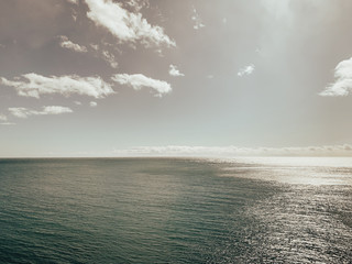 beautiful landscape of blue sea with sky with tax
