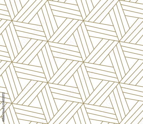 Seamless Pattern With Abstract Geometric Line Texture Gold On White Background Light Modern Simple Wallpaper Bright Tile Backdrop Monochrome Graphic Element Abstract Wall Mural Abstra Nadiinko