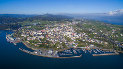 Fototapeta premium aerial view of Ribadeo in Galicia Spain