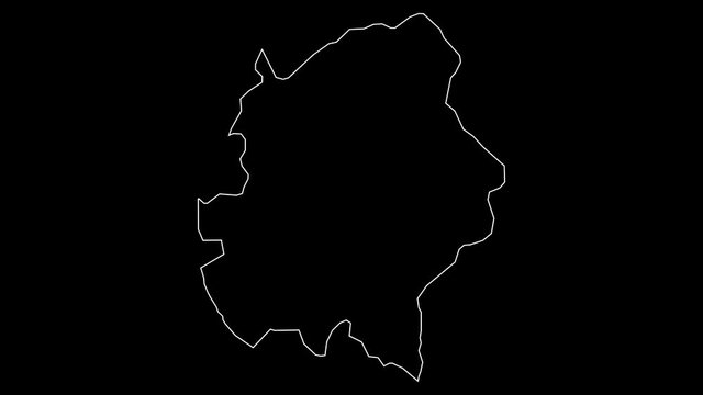 Aseer Saudi Arabia map outline animation