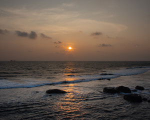 Naklejka premium sunset time in Sri Lanka
