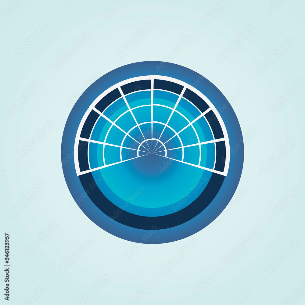 Aufkleber globe icon. flat vector drawing. horizontal vertical lines