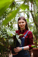 gardener with a flower in a pot