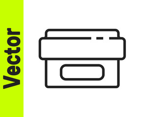 Black line Ointment cream tube medicine icon isolated on white background. Tube, container, toothpaste, cream sign. Vector Illustration