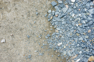 floor Cement and Stone pile closely. construction industry concept