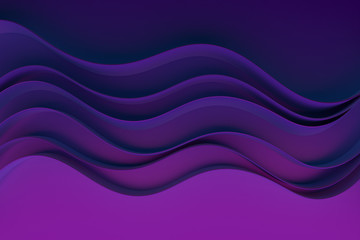 Abstract purple waves background.3d Rendering.