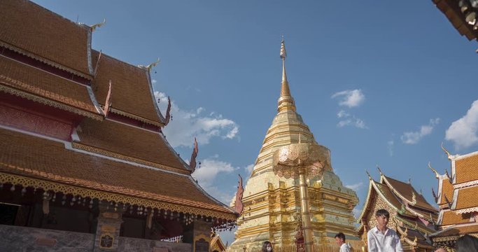 Zeitraffer Tempel Doi Suthep in Thailand Chiang Mai