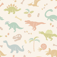 恐竜のシームレスパターン背景