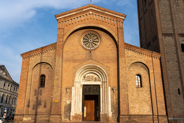 Facade of San Mercuriale church in Forli, Emilia Romagna