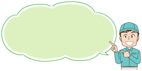 宅配 配達員 作業員 男性 マンガ イラスト.