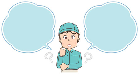 宅配 配達員 作業員 男性 マンガ イラスト.