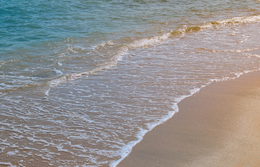Beautiful waves on the shore of the central beach of Nha Trang, Vietnam.