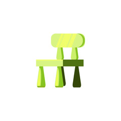 Green chair illustration. Green, kids furniture, chair. Household concept. illustration can be used for topics like interior, kids room, furniture