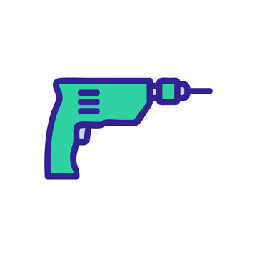hammerless drill icon vector. hammerless drill sign. color symbol illustration