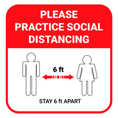 Practice social distancing, keep distance in public facility to avoid or protect from COVID-19 coronavirus outbreak.