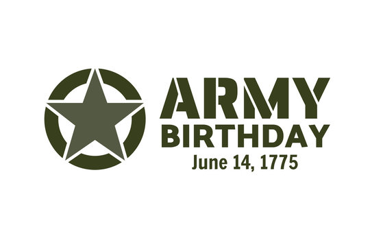 U.S. Army Birthdays. Holiday concept. Template for background, banner, card, poster with text inscription. Vector EPS10 illustration.