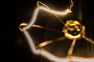 the filament of an incandescent lamp macro