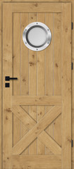 Drzwi wewnętrzne drewniane szklone dębowe - bulaj