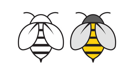 Bee icon. Insect. Linear vector symbol in a flat style.