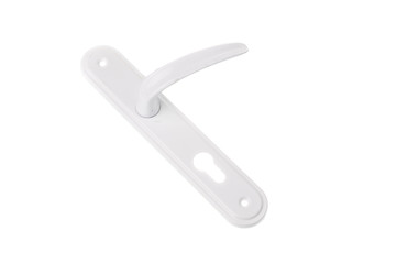 White door handle element, isolated on white background