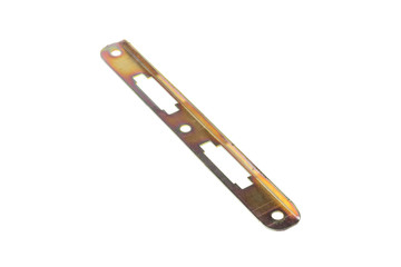 Door lock strike plate, isolated on white background