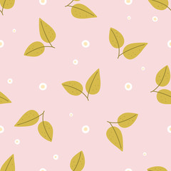 Fototapeta na wymiar Floral pattern on pink background